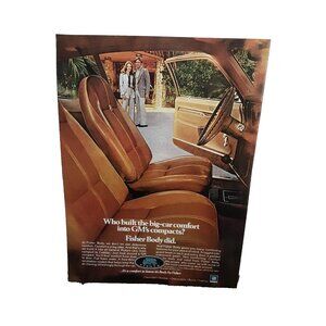1974 1975 GM Body By Fisher Interior Car Original Print Ad 70s